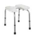 Scaunel pentru baie, Wenko, Secura, 46 x 53.5 x 36-46 cm, aluminiu/plastic, alb/gri