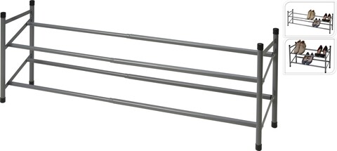 Organizator extensibil pentru incaltaminte, 61.5-115x23x38 cm, inox
