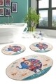 Set 3 covorase de baie Etnic, Chilai, 50x60 cm/60x100 cm, multicolor