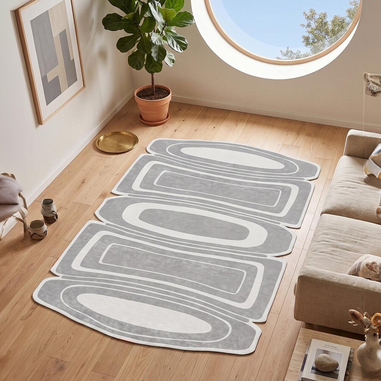 Covor, Fr390, 80x300 cm, Gri — imaginea 2