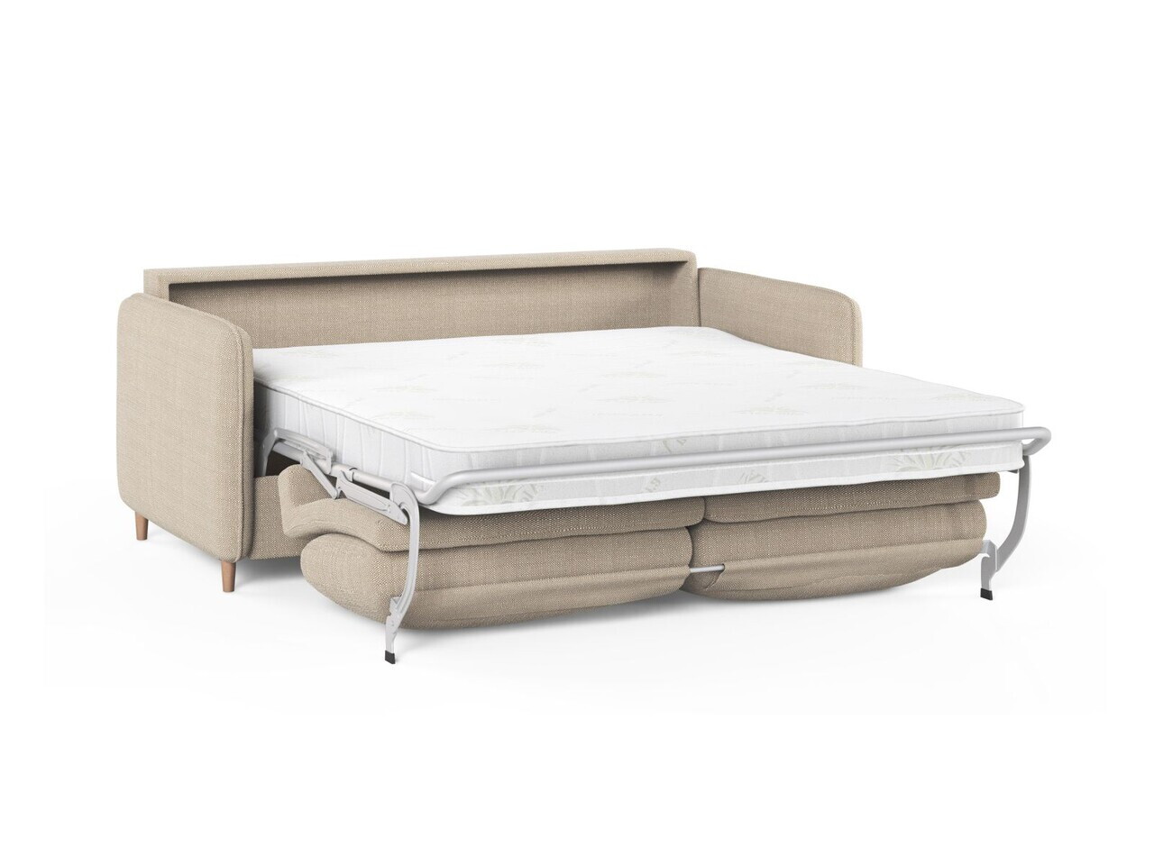 Canapea extensibila 3 locuri, Simo, Micadoni Home, 184x102x95 cm, tesatura structurata, bej — imaginea 4