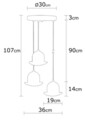 Lustra Mini Hat, Homemania, 3 x E27, 100W, galben