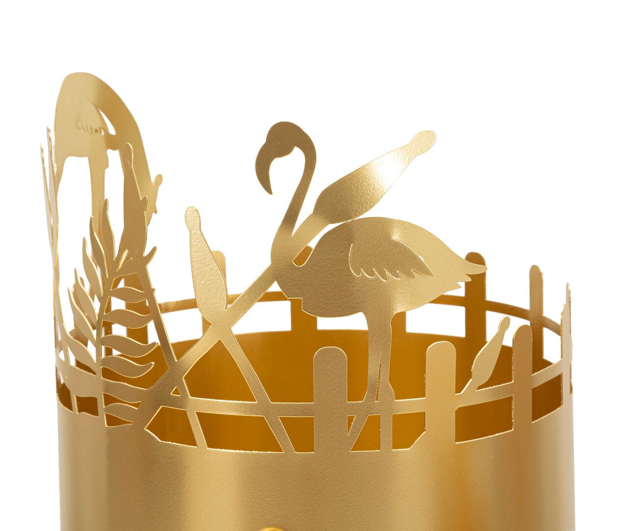 Set 2 suporturi pentru ghivece, Mauro Ferretti, Flamingo, 27x27x79 cm, metal, auriu - imagine 3