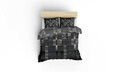 Lenjerie de pat pentru o persoana, Trace - Anthracite, Eponj Home, 65% bumbac/35% poliester