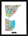 Tablou decorativ Istanbul Map, Homemania, 32x42 cm, MDF/sticla