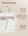 Dulap de baie cu 2 cusuri de rufe integrate, Vasagle, 78.9x40x80 cm, MDF/poliester, alb cloud