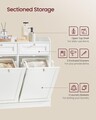 Dulap de baie cu 2 cusuri de rufe integrate, Vasagle, 78.9x40x80 cm, MDF/poliester, alb cloud