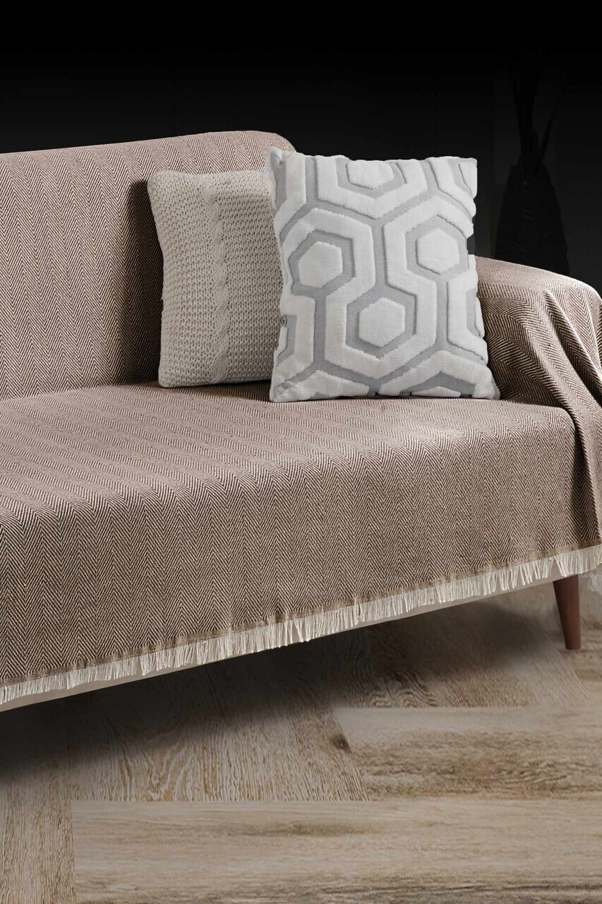 Cuvertura de pat, L'essentiel Maison, 3M Baglamasiz, Bumbac, Maro — imaginea 3