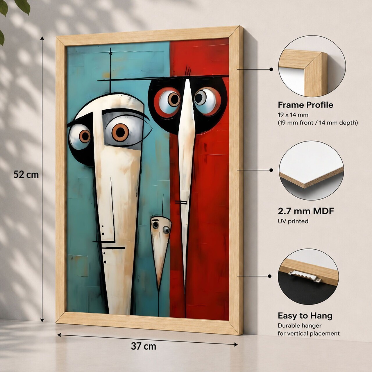 Tablou decorativ, 3752AACT-069, Fundal: 100% MDF (Grosime: 2,7 mm) Vopsire: Imprimare UV, Multicolor — imaginea 2