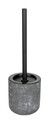 Perie pentru toaleta cu suport Sacile, Wenko, 11.5x38 cm, ceramica/inox, gri/negru