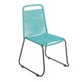 Scaun pentru gradina Antea Dark Legs, 53 x 53 x 88 cm, otel/sfoara, turcoaz