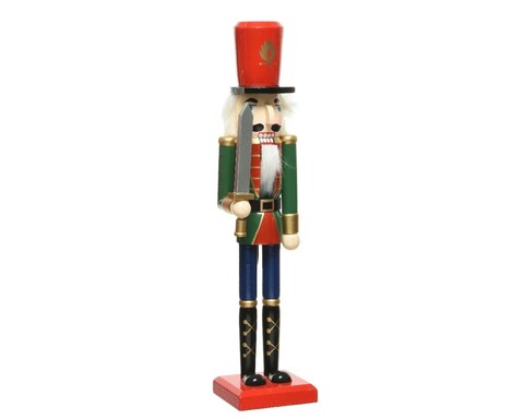 Decoratiune nutcracker w sword, decoris, 8.5x7.5x38 cm, lemn, multicolor