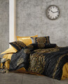 Lenjerie de pat dubla, Alvina - Gold, Cotton Box, Bumbac Satinat