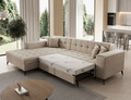 Coltar extensibil stanga 4 locuri ELTAP, Sol-13, Solange, 292x196x84 cm, lemn/poliester, bej deschis