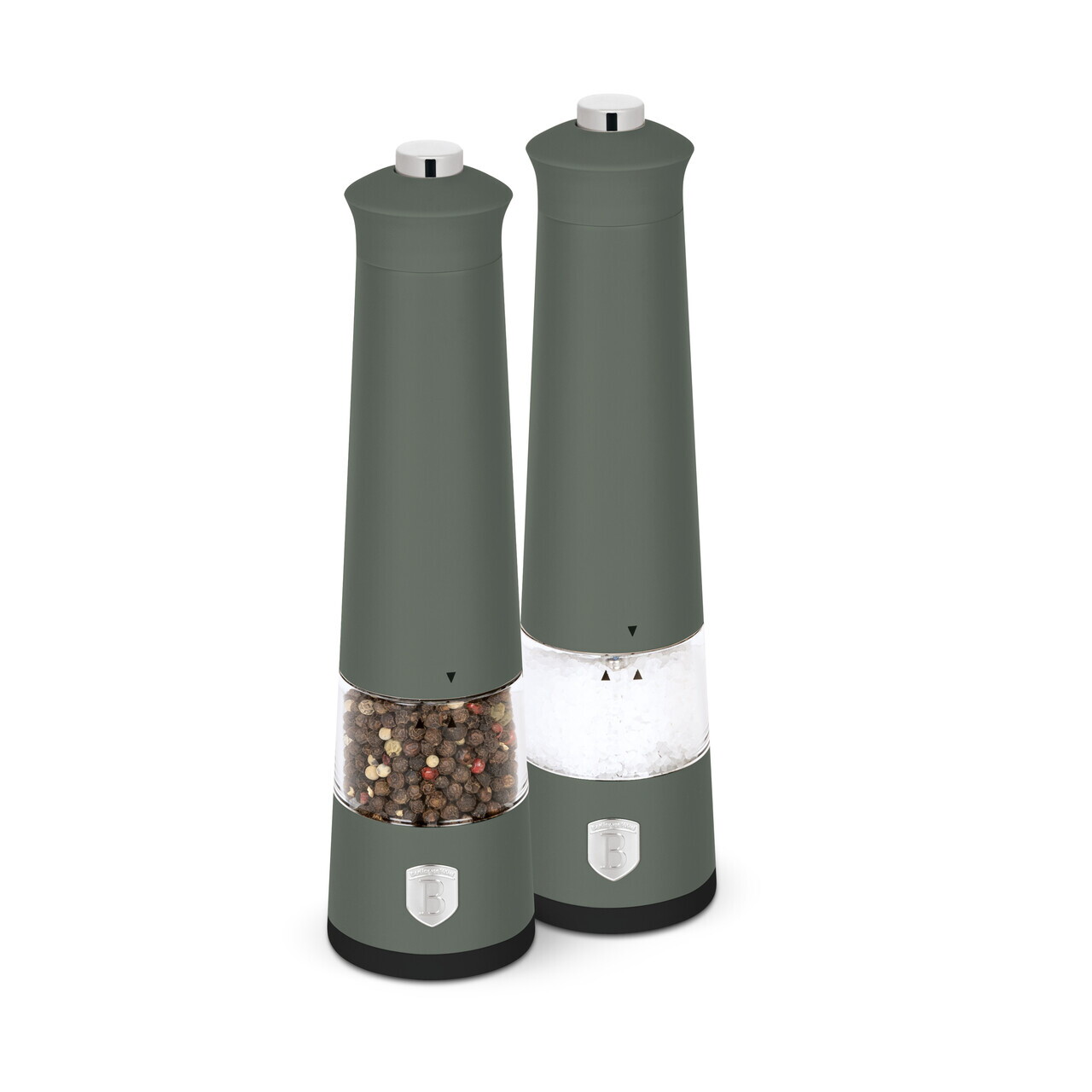 Set 2 rasnite electrice pentru sare/piper Berlinger Haus, Matte Green, plastic/ceramica, verde mat - imagine 4