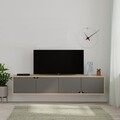 Comoda TV, Decortie, Spark, 180 x 35 x 35.6 cm, pal melaminat, antracit/stejar
