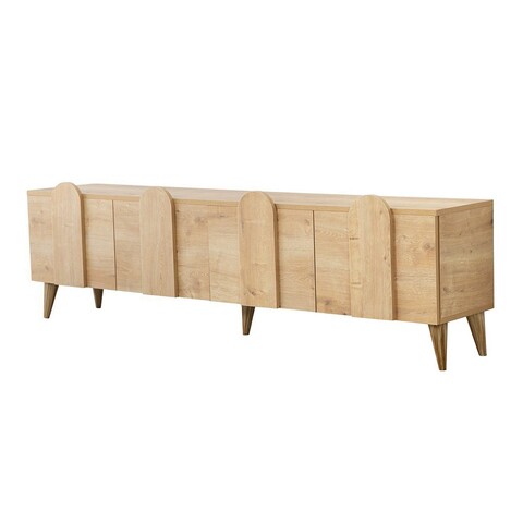 Comoda TV, Neostill, New Line, 180x50x35 cm, Cadru: PAL MELAMINAT 100%., Stejar