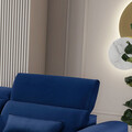 Coltar extensibil stanga 4 locuri ELTAP, Foble, 267x196x100 cm, lemn/poliester, albastru inchis