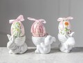 Suport pentru ou Rabbit standing down, 8.3x5.5x7.5 cm, dolomit, alb