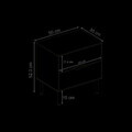 Noptiera, Hanah Home, Marquise, 50x52.3x35 cm, Gresie / Oud intens