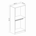 Dulap pentru haine, Minerva, Kale Glass Anthracite, 90x190x52 cm, PAL, Negru / Antracit