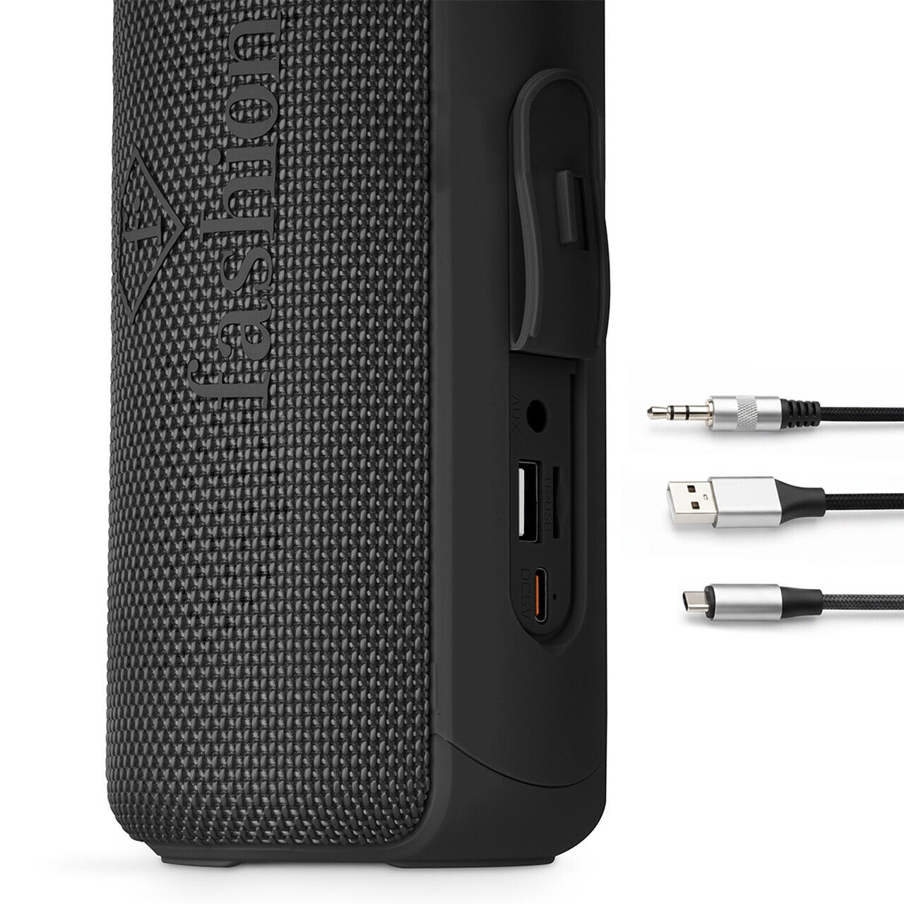 Boxa Bluetooth M Fashion TV, Matte Black-Rose Gold, 8.5x8.9x21 cm, negru - imagine 5