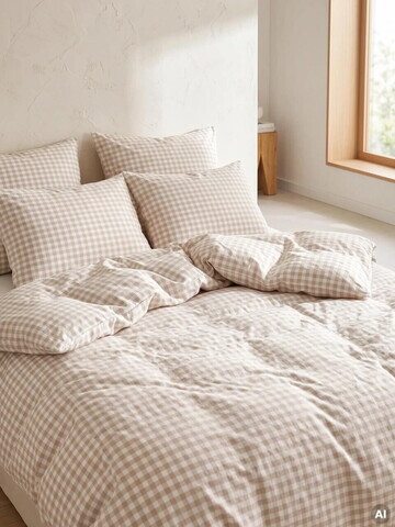 Lenjerie de pat King Size, Whisper, Homla, 200x220 cm, 3 piese, bumbac, bej