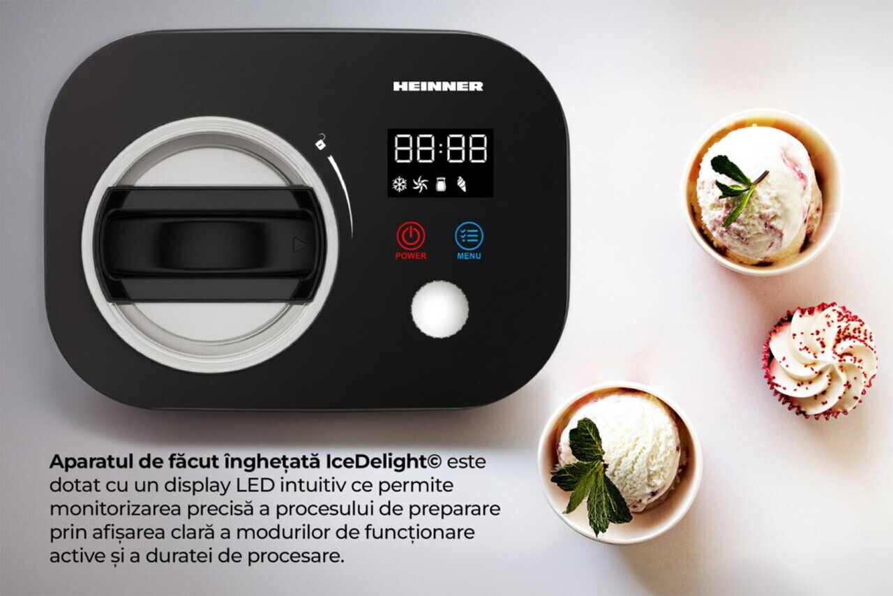 Masina inghetata IceDelight, Heinner, 100W, 1L, negru - view 10