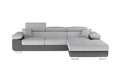 Coltar extensibil dreapta 4 locuri ELTAP, Armd-43, Armando, 289x203x85 cm, lemn/poliester, gri deschis/gri