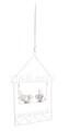 Decoratiune suspendabila, Amelie House, Bizzotto, 15x19 cm, otel/ceramica, alb