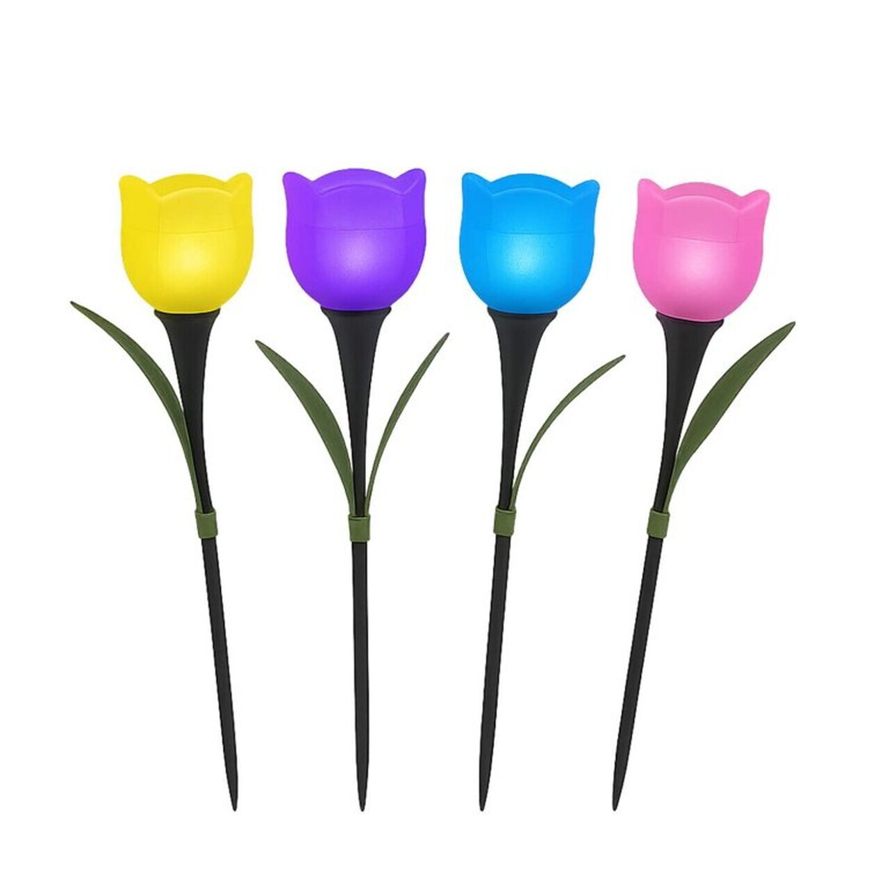 Set 4 lampi solare Tulipano, Beper, IP44, 5.7x29 cm, plastic, multicolor — imaginea 7