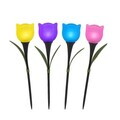 Set 4 lampi solare Tulipano, Beper, IP44, 5.7x29 cm, plastic, multicolor