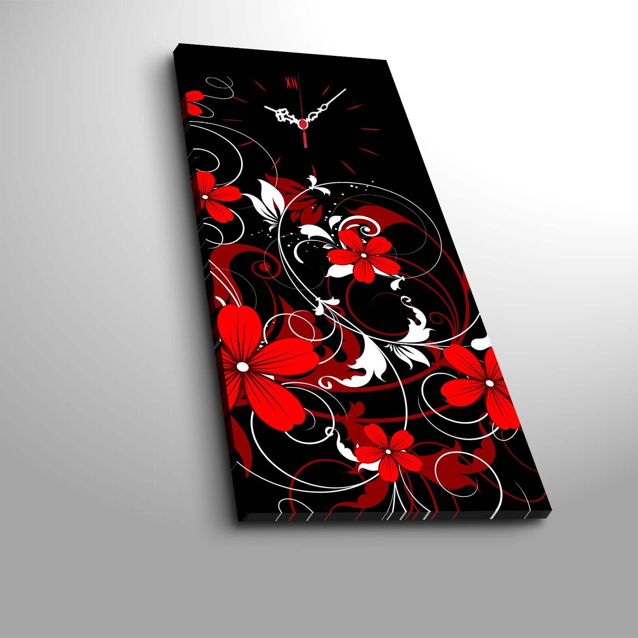 Ceas de perete, 3070CS-28, PÂNZĂ DIN PIELE ÎNTOARSĂ, 30 x 70 cm, Multicolor — imaginea 3