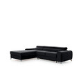 Coltar extensibil stanga 3 locuri ELTAP, LT-06VE, Grayson, 278x205x92 cm, lemn/poliester, gri inchis