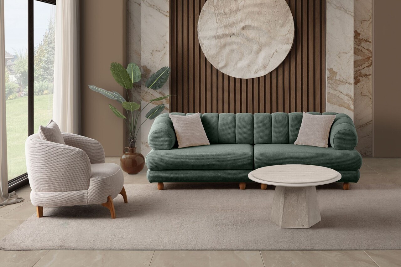 Canapea 3 locuri, Atelier del Sofa, 752EST1158, Lemn de carpen/PAL melaminat, Verde - view 8