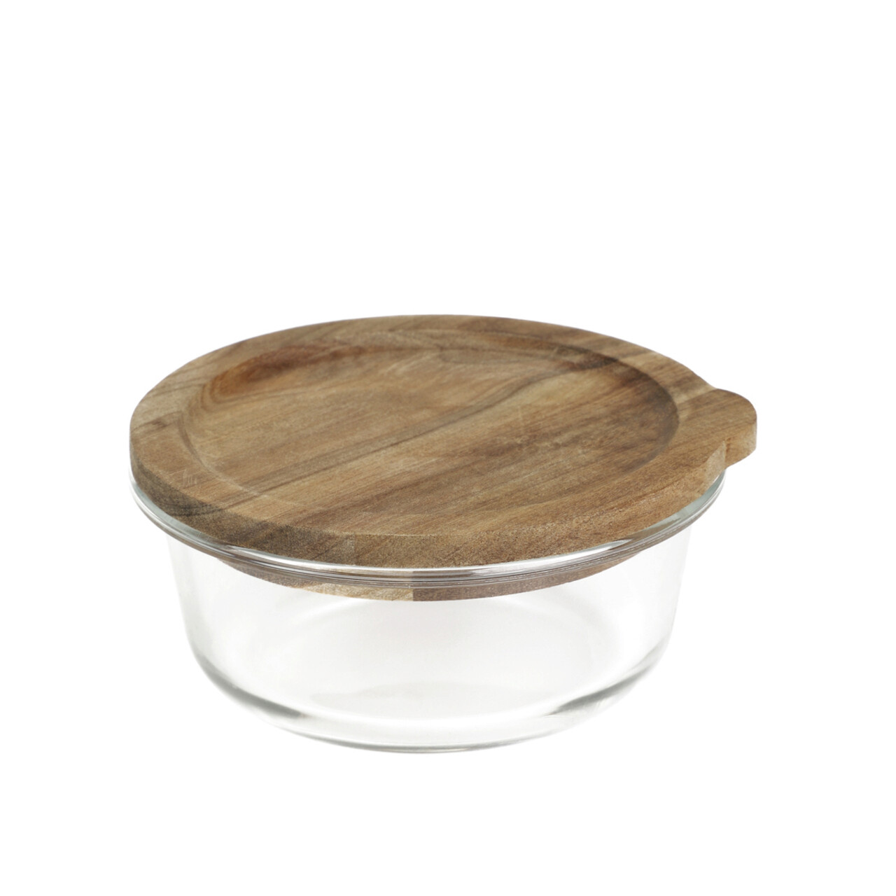 Caserola Maira, Homla, 13x6 cm, sticla/lemn, transparent/maro - 2 | YEO