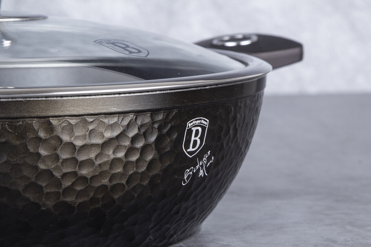 Oala cu capac Berlinger Haus, Primal Gloss, 24 cm, 2.3 L, aluminiu forjat, negru - imagine 9