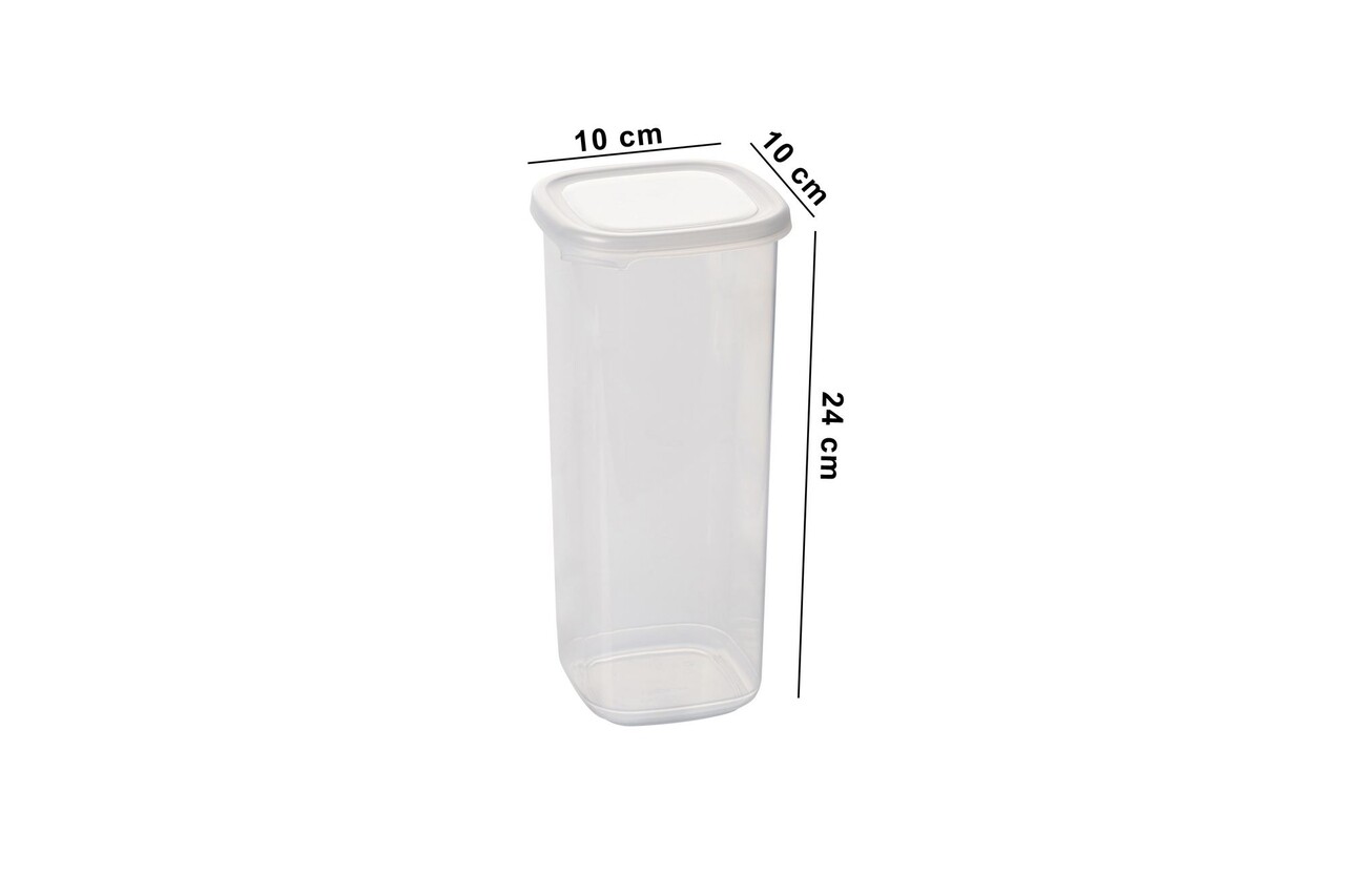 Set recipiente depozitare, Hermia, 964FRM5376, Dimensiune: 10 x 10 x 16,5 cm / 1200 ml (5 bucăți), Alb - imagine 5