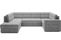 Coltar extensibil stanga 5 locuri ELTAP, LT-85MO, Blewett, 299x198x82 cm, lemn/poliester, gri deschis