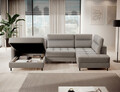 Coltar extensibil stanga 4 locuri ELTAP, LT-03RAQ, Berrto, 306x165x100 cm, lemn/poliester, gri