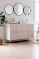 Consola, Hanah Home, Squarel 120, 120x75x32 cm, Alb / Travertin