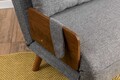 Canapea extensibilă cu 2 locuri, Futon, 859FTN2723, Metal , Gri deschis