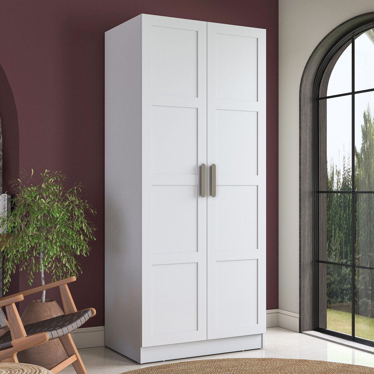 Dulap pentru haine Hanah Home BA221 90x210x57.5 cm PAL MELAMINAT CALITATE E1 Alb