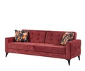 Canapea extensibila Cinar, Pandia Home, 209x80x80 cm, lemn, rosu