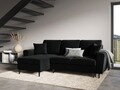 Coltar extensibil reversibil 4 locuri, Moghan, Micadoni Home, BL, 241x145x88 cm, catifea, negru