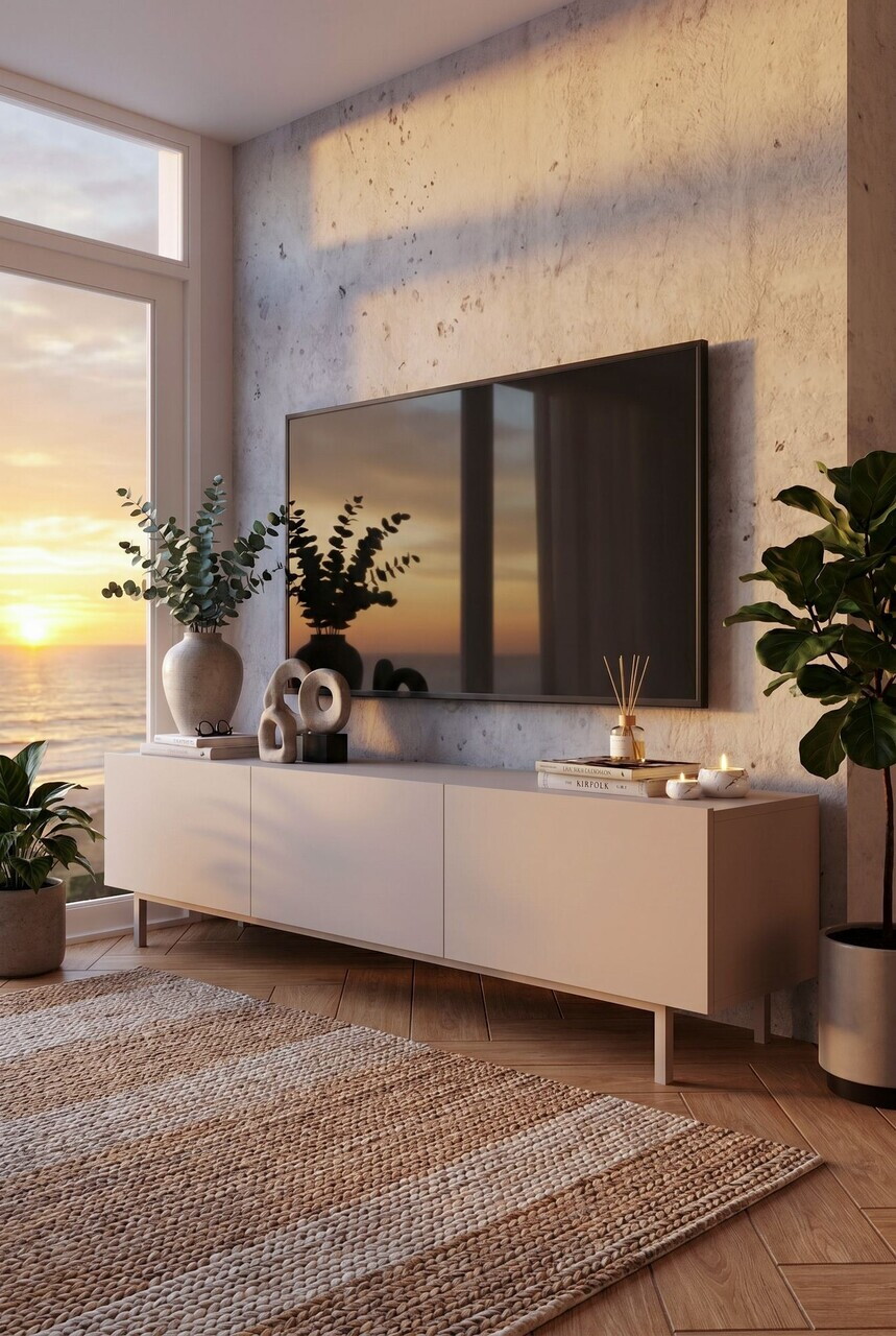 Comoda TV, Hanah Home, Coast, 180x47.3x36.8 cm, PAL, Nisip — imaginea 6