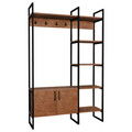 Cuier cu pantofar Thoj, Pakoworld, 120x34x180 cm, PAL/metal, maro