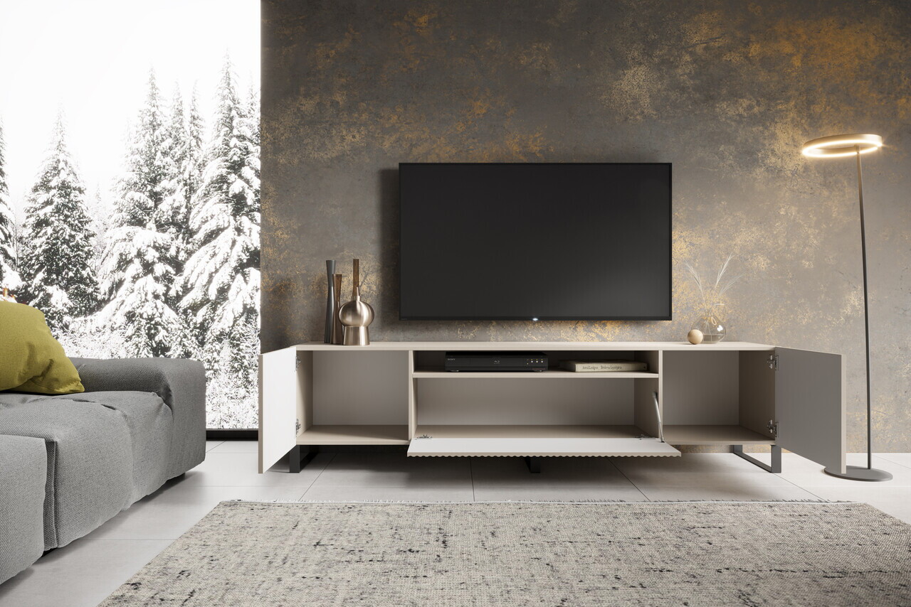 Comoda TV ADRK, Noemi, 200x41x53 cm, PAL melaminat/MDF, casmir — imaginea 2