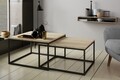 Masuta de cafea ELTAP, Clar, 75x75x42 cm/65x65x36 cm, metal/PAL, natural/negru