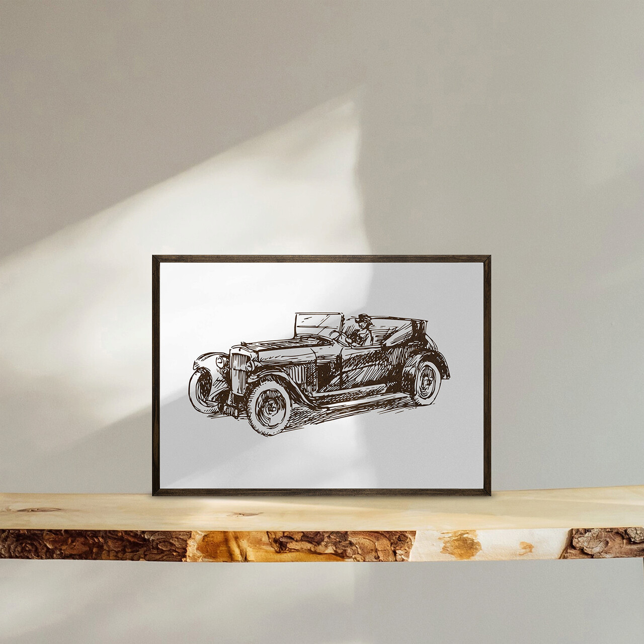 Tablou decorativ TD135 Lemn Desenat manual Natural